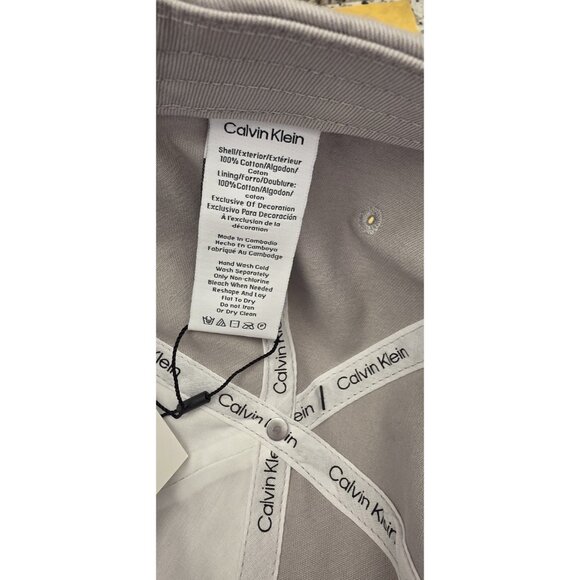 Calvin Klein Gray Adjustable Baseball Cap Cotton Minimalist Hat One Size‎ - Picture 6 of 9